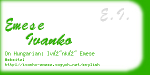 emese ivanko business card